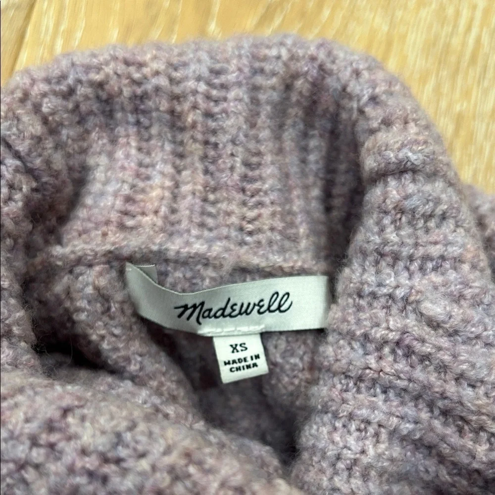 Madewell Mercer Turtleneck Sweater in Lavender Coziest Yarn
